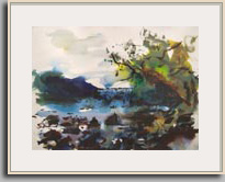 Raoul Middleman   "River Tree"   2006   18" x 24" 